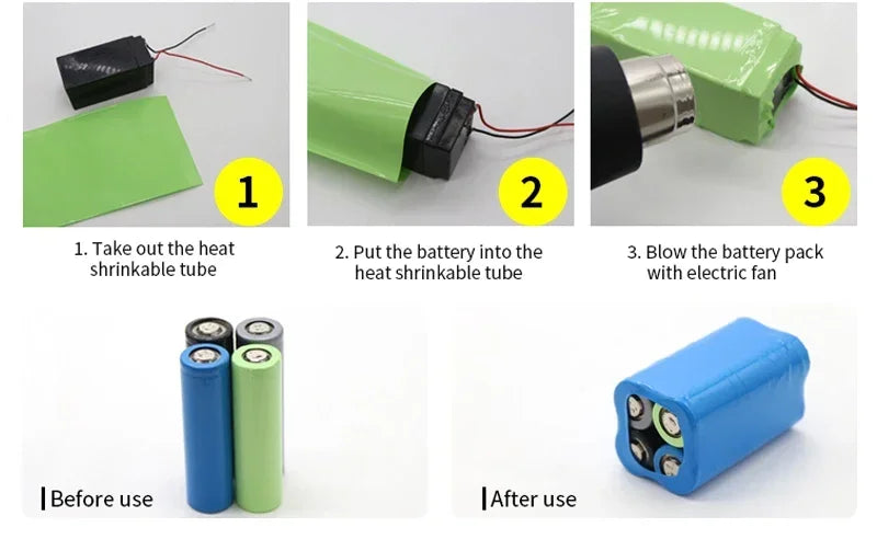 85mm ~ 350mm 18650 Lithium Battery Heat Shrink Tube Li-ion Wrap Cover Skin PVC Shrinkable Tubing Film Sleeves Insulation Sheath