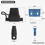 DaierTek 5/15set 18 Gauge Fuse Holder 12V for ATC/ATO Blade Fuse - Inline Fuse Holder with 18 AWG Wires & 10A/15A Fuses for Car