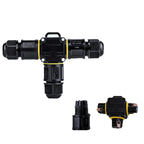 IP68 Screwless Lever Waterproof Outdoor T Shape 3P Junction Box 3Way 4-11mm 450V24A CE Electrical Quick Release Cable Connector