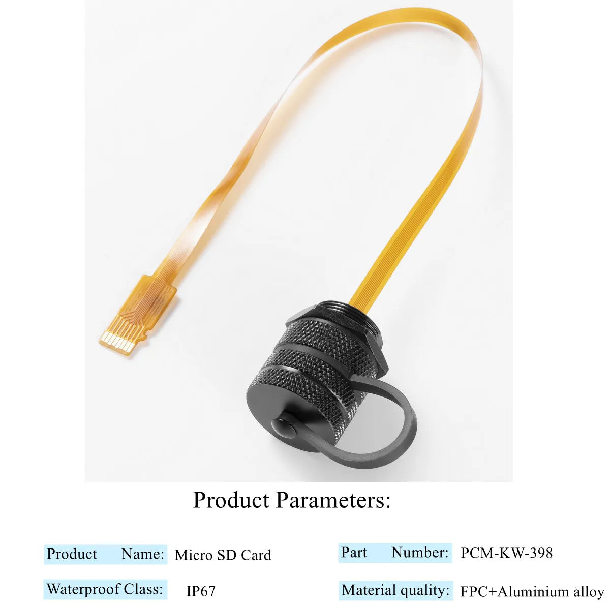 Outdoor IP67 Micro SD(TF) Card Extension Cable Panel Mount TF Card Flex Extender FPC IP67 Waterproof Cable For Cabinet Chassis
