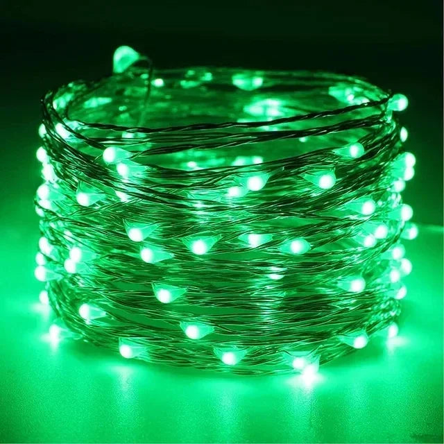 1m-30m LED String Light 8 Colors Fairy Lights LED Copper Wire Battery Powered for Wedding Party Christmas Decor Holiday Garland