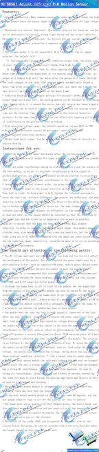 HC-SR501 Adjust IR Pyroelectric Infrared PIR Motion Sensor Detector Module Motion Sensor Detector Module HC SR501 Bracket