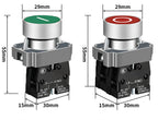 10Pcs 22MM Momentary symbols Push Button Switch 1NO1NC SPDT 10Amp 600V Metal Head Waterproof IP65,Control power button switch