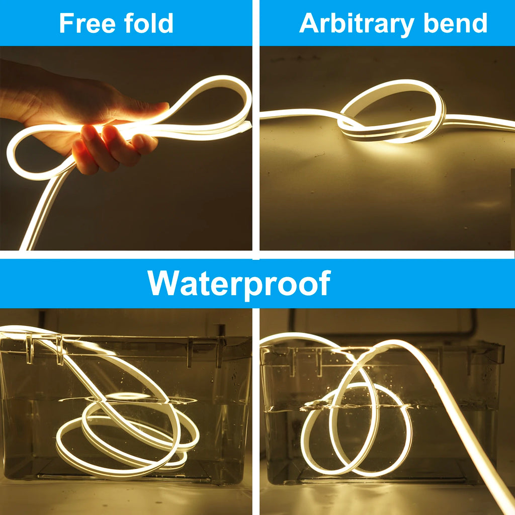 5V 12V Led Neon Light Strip 5mm-6mm Narrow SMD 2835 120LEDs/M IP67 Waterproof Soft Light Bar Shape Decoration