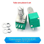 5PCS RK097NS G Single Double Potentiometer B5K/10K/20K/50K/100K Power Discharge Bit Speaker Audio