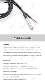 1pcs DS18b20 temperature probe temperature sensor 1M 2M 3M DS1820 Stainless steel package Waterproof 18B20 100cm/200cm/300cm