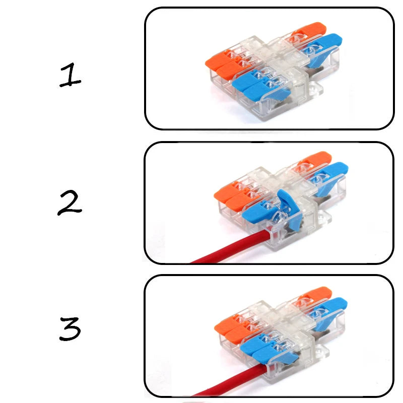 High Power 6mm² Fast Wire Electrical Connectors Universal Compact Splitter Push-in  Cable Wire Connector Fast Terminal Block