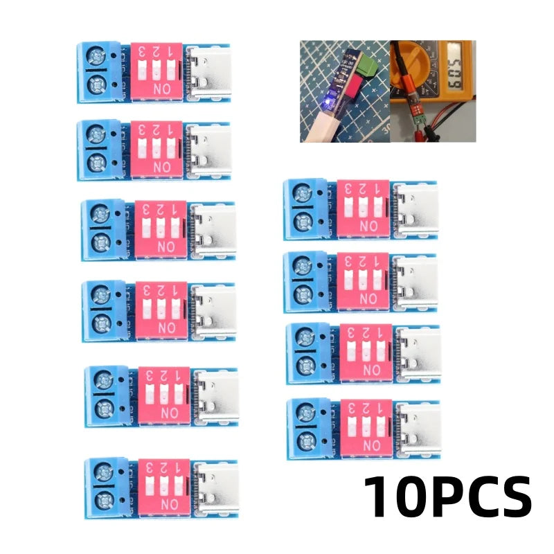 LAOBEI 1~10PCS USB-C PD Trigger Board Module PD/QC Decoy Fast Charge USB Type-c to 12v High Speed Charger Power Delivery Boost