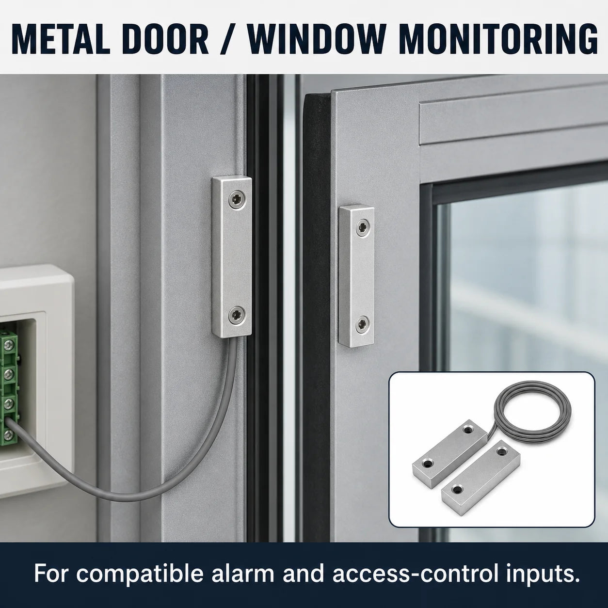 2 Pairs MC-51 MC-52 MC-56 MC-58 Wired Magnetic Door Window Contact Sensor NC NO Reed Switch for Metal Gate Security Alarm System