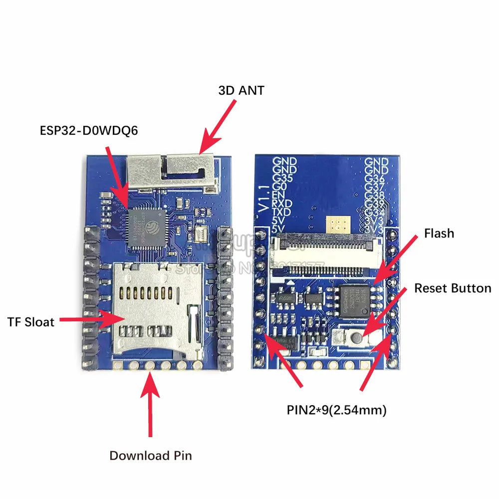 ESP32-CAM with OV2640 Camera Module Kit 66 120 160 Degrees 650nm 850nm Night Vision DVP 24Pin 2MP 2.4GHz WiFi Camera 4MB FLASH