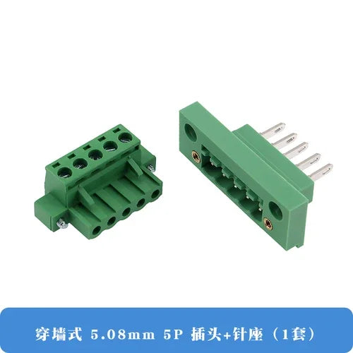 Pluggable Through-Wall Green Terminal Block 2EDGWB-5.08MM With Screw Fixed Panel 2P3P4P-12P