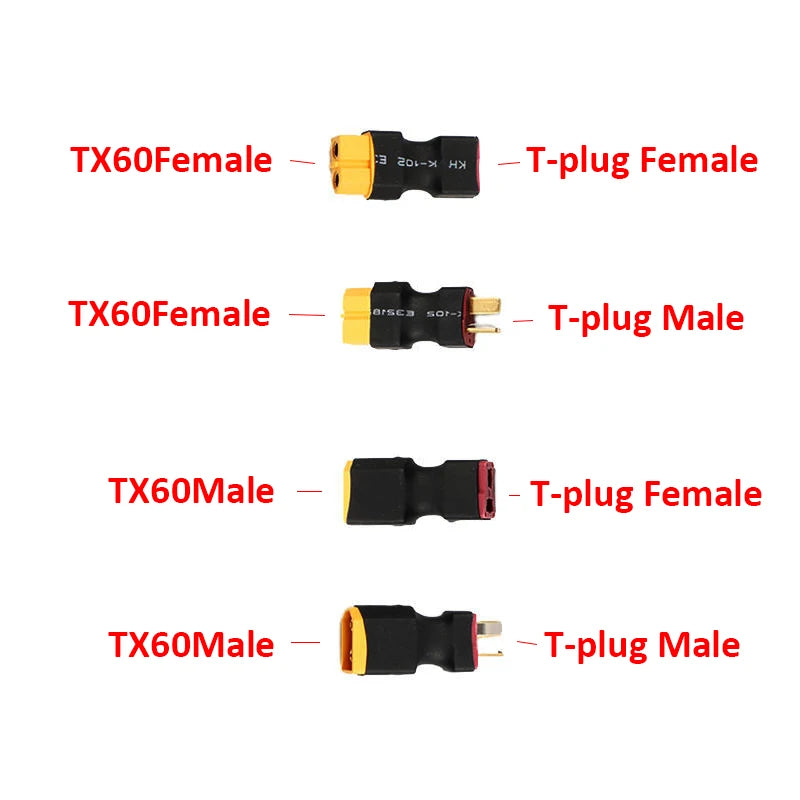 1/5/10Pcs T Deans Plug Male / Female to XT60 Female / Male Connector Adapter For RC LiPo Battery Helicopter Quadcopter RC Parts