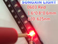 1000pcs/lot Small red lamp beads 0603 SMD LED 0603 RED Light-emitting diodes