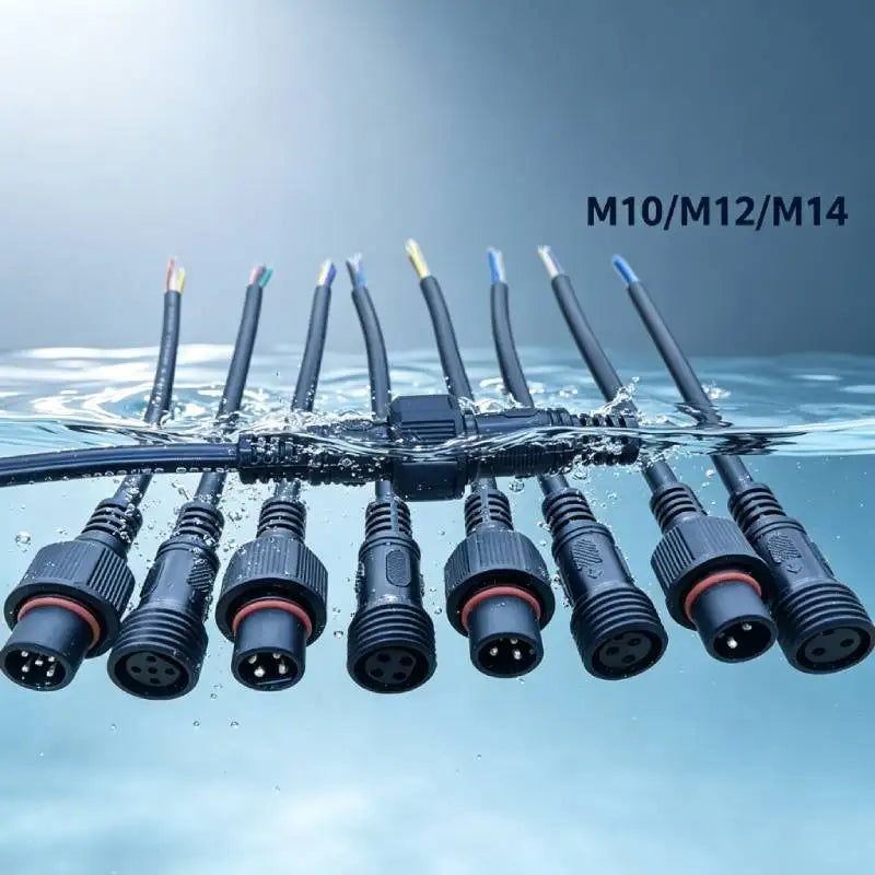 2Pin M8 M10 M12 M14 5521DC Mini Plug Male Female Butt Plug with Wire Solar Light Car PVC Waterproof Connector Plug 5.5x2.1dc
