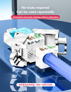 Cncob Tool-Less Connector ,Cat7 Ten-gigabit transmission Ethernet Network Termination Tool-free RJ45 connector PLug