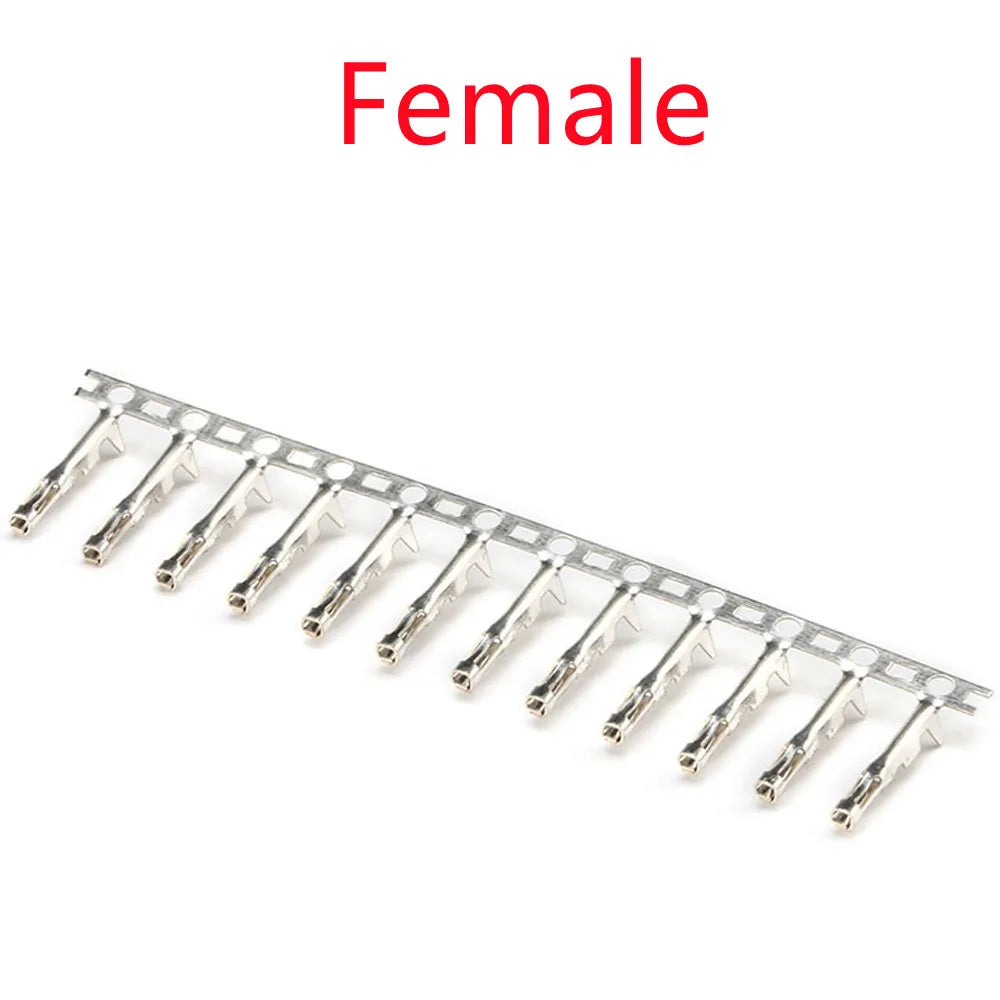 50PCS Dupont Connector Crimping Terminal Male And Female Pins for 2.54mm Dupont Housing Connectors