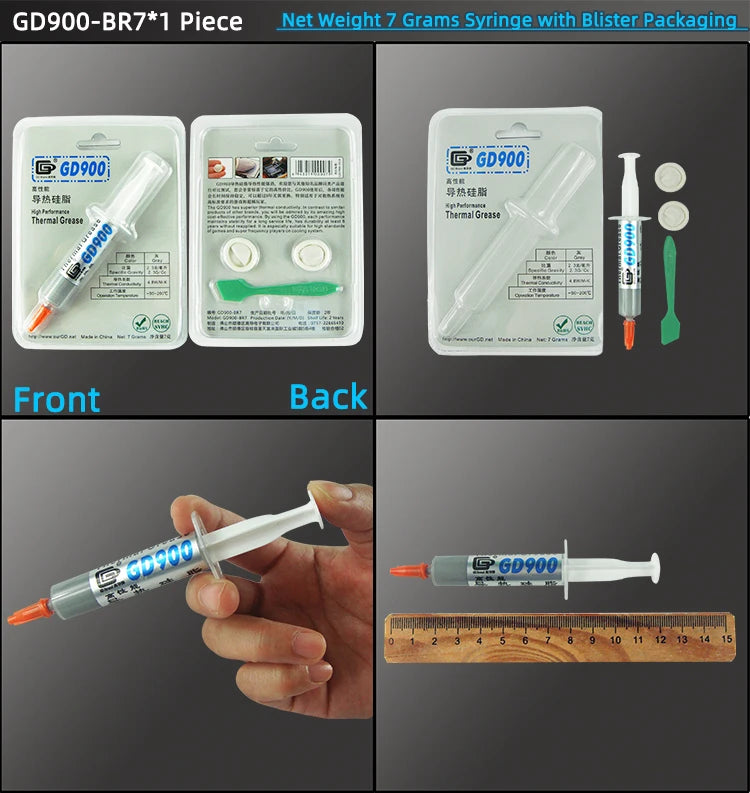 Net Weight 1/3/7/15/30 Grams Gray GD900 Thermal Conductive Grease Paste Plaster Heat Sink Commpound for CPU LED SSY BAS BR BX CB