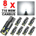 2/4/8 PCS Super Bright T10 W5W LED Bulb CANBUS 900LM 12V 24V 2016-18SMD 6500K White Car Interior Dome Trunk License Plate Lights