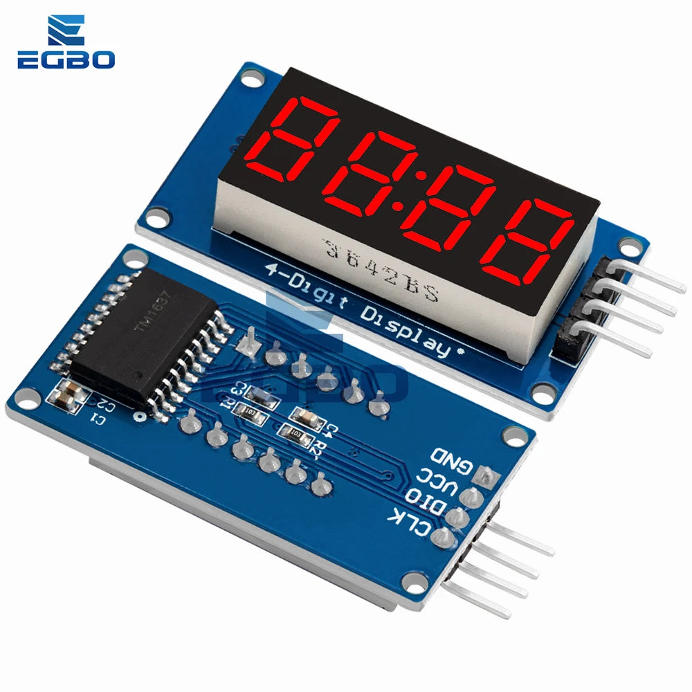 1~10PCS EGBO TM1637 4 Bits Digital LED Display Module 7 Segment 0.36Inch Clock RED Anode Tube Four Serial Driver Board Pack