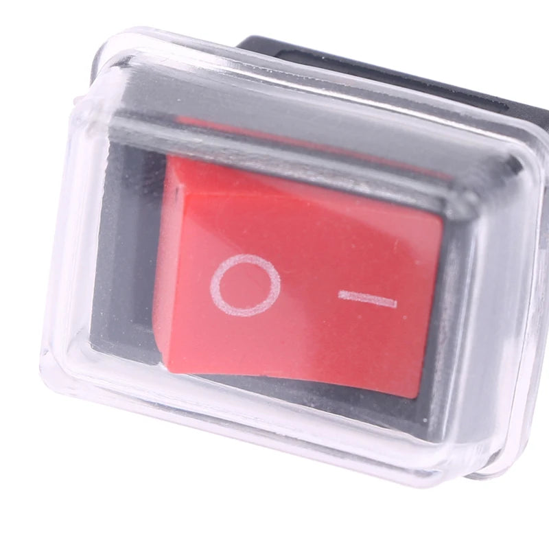 5Pcs Black Push Button Mini Switch 2Pin Snap-in On/Off Rocker Switch With Waterproof Cover