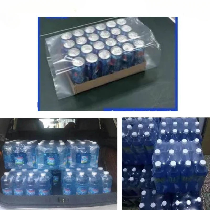 PE Heat Shrink Film Mineral Water Beverage Packaging Film Thickening Tear Resistance Plastic Pack Cylinder Films Shrink Bag Tube