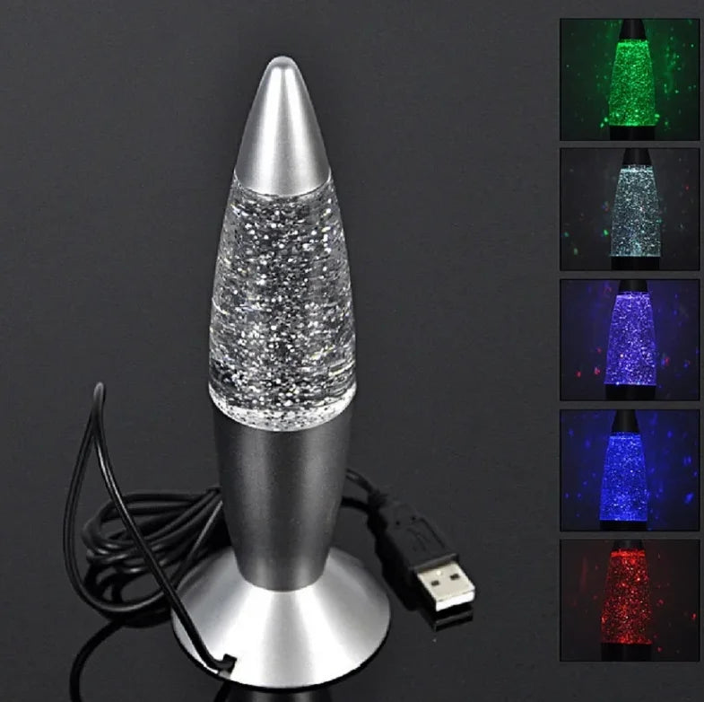 LED Rocket Lamp USB Color Changing Night Light RGB Mood Desk Lamp Decorative Table Light Switch 120cm Cable Bedroom Gaming Decor