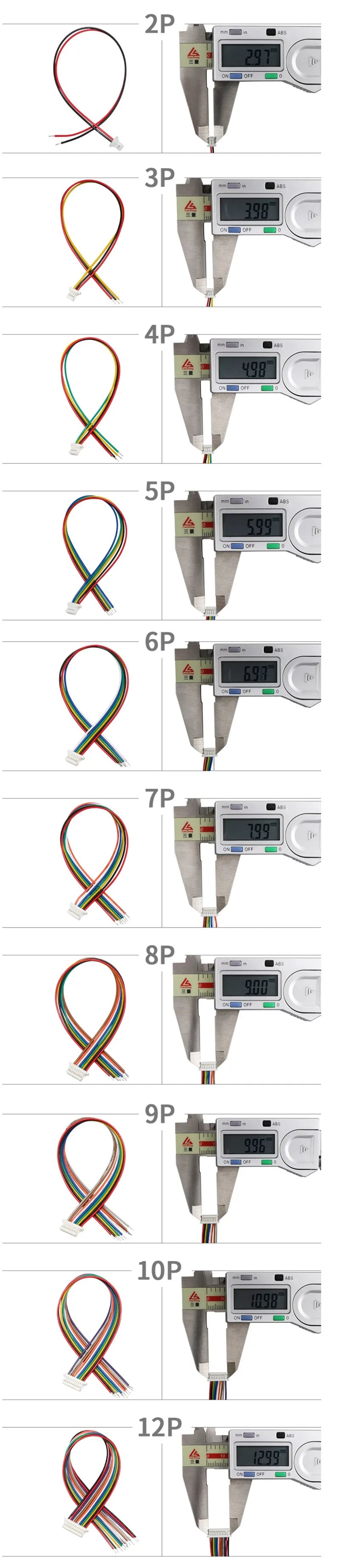 10PCS 1.0 1.25 1.5 2.0 2.54 SH/JST/ZH/PH/XH 1.0MM 1.25MM 1.5MM 2.0MM  2.54MM 2PIN/3/4/5/6/7/10P Female Plug Connector With Wire