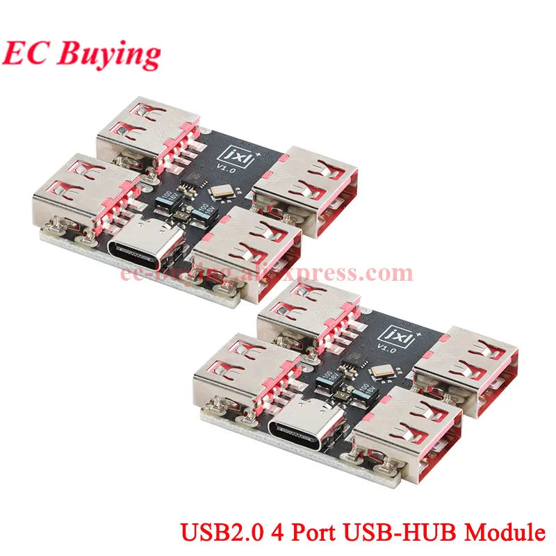 1-10Pc USBHUB USB2.0 7 4-port Controller Expansion Module USB 2.0 to 4 Channel Way Splitter USB-HUB Type-C Extender Board 40MB/S