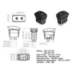 Marine 12V 24V White Led On Off Rocker Switch 5Pin SPST Momentary Switch DPDT ON OFF ON 3-Way for Car Boat Carling 4X4 Narva