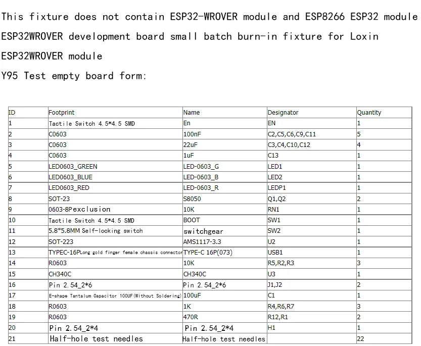 ESP32WROVER/ESP8266/ESP-32 Development Boards, Small Batch Burn-in Fixture Test Boards