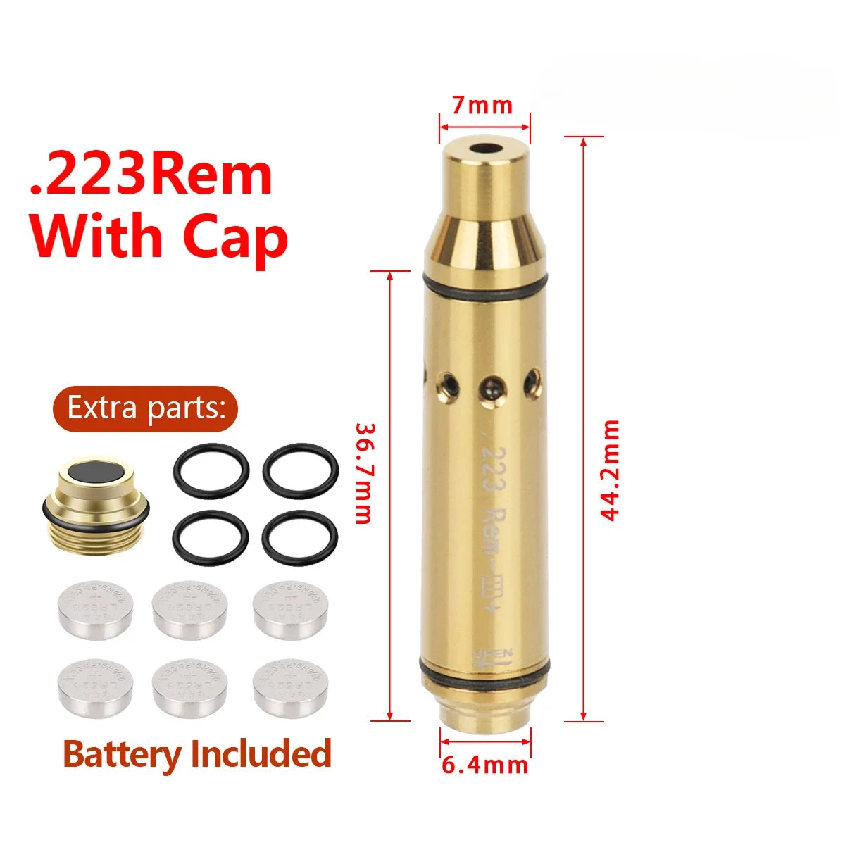 Tactical 9mm Red Dot Laser Training Bore Sight 9x19mm/380ACP/40S&W/223Rem Laser Training Bullet Dry Fire Laser Trainer Cartridge