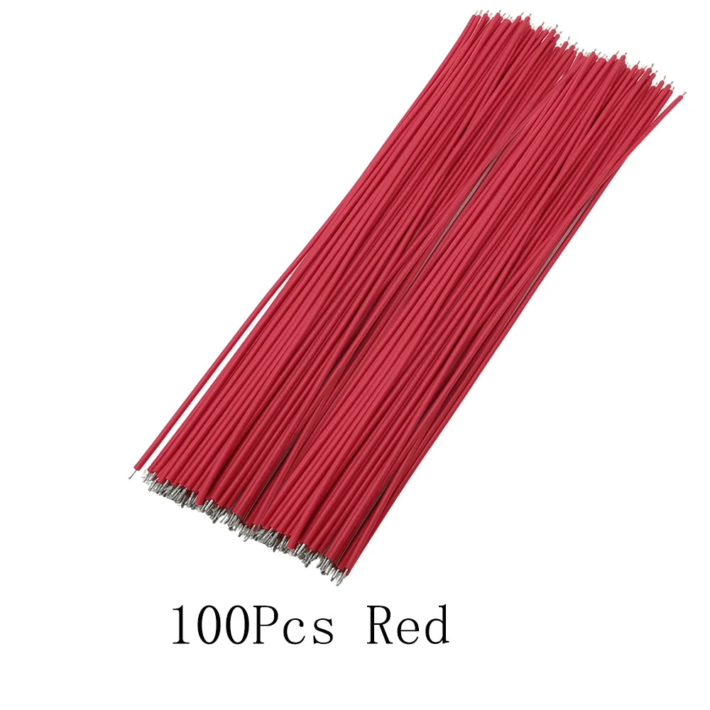 100Pcs 20AWG Breadboard Jumper Wire Cable PCB Solder PVC Flexible 1007 20AWG Tin-plating Electronic Connection Wires 10/15/20CM