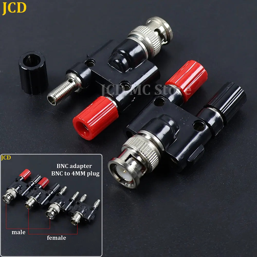 1PC Q9 BNC Adapter BNC Banana To Two Dual 4mm Banana Male Female Jack Coaxial Connector BNC Tee Type 3Way Splitter RF Adapter