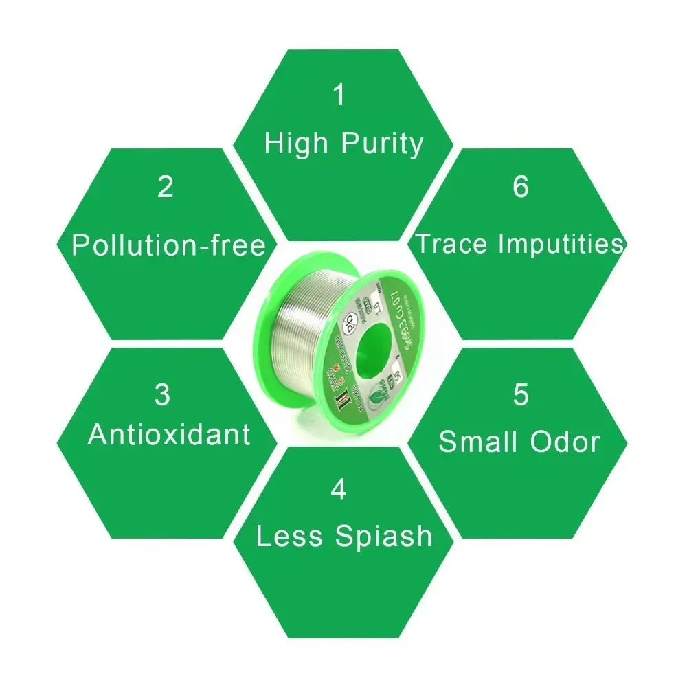 Lead-free Solder Wire SN99.3 Cu0.7 Environmental Protection tin Wire Flux Reel Welding line Soldering Wire Roll High Purity