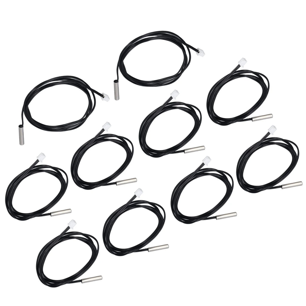 10Pcs Thermistor Sensor NTC Temp Temperature Probe 5x25mm Cylindrical Head for Measuring10K B3950