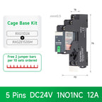 ENMG RXG Slim Power Relay 12A 24VDC/220VAC Coil, DIN Rail Mount Industrial Relay for PLC Control System