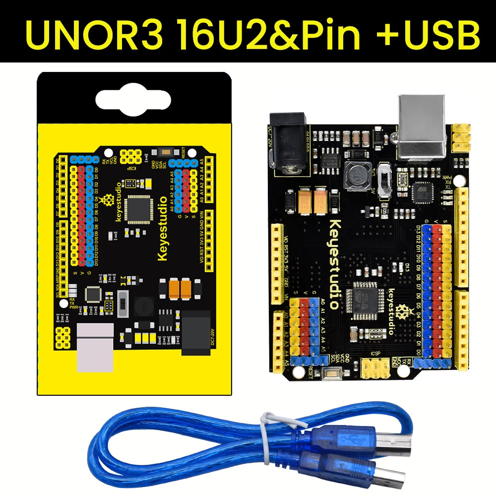 Keyestudio WIFI UNOR3 Development Board ATMEGA16U2/ ATMEGA328P/CP2102 +USB Cable With  Gift Box Compatible With Arduino Uno R3