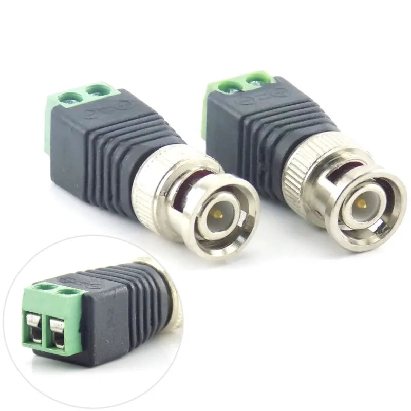 2/5/10pcs 12V DC BNC Male Female Connector Coax CAT5 Video Balun Adapter Plug For Led Strip Lights CCTV Camera Accessories B5