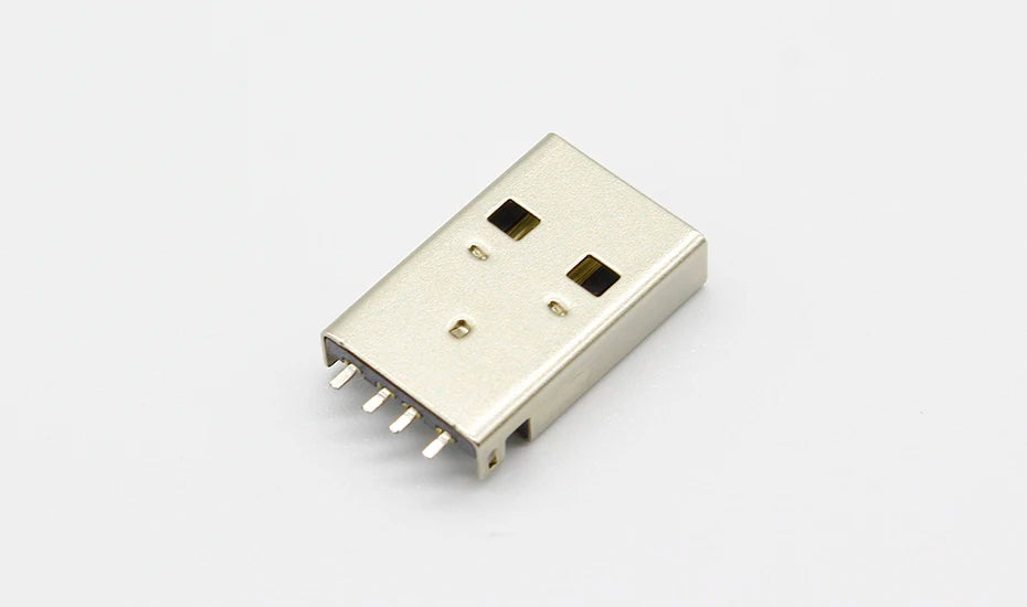 10pcs/lot USB 2.0 4Pin A Type Male Plug SMT Connector Black G49 for Data Transmission Charging