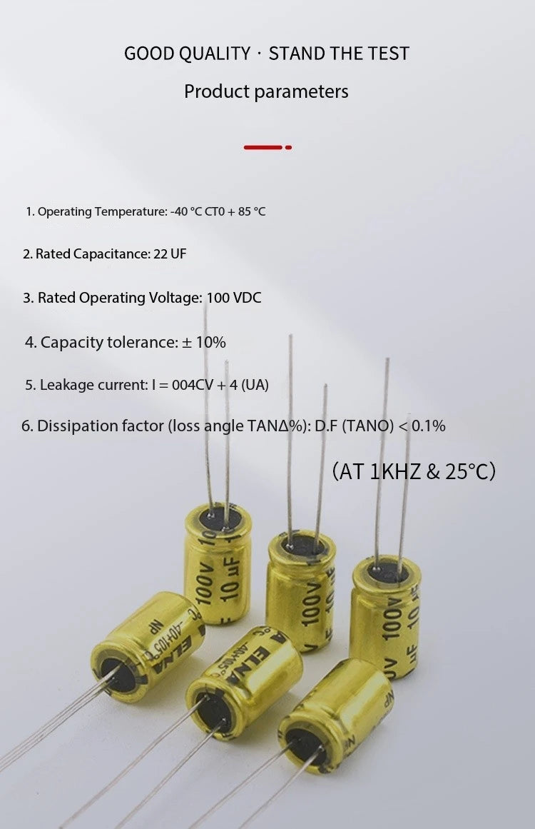 5PCS Audiophile Electrode Electrolytic Capacitor NP 50V 100V 1/2.2/3.3/4.7/6.8/10/22/47UF
