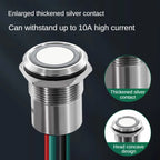 16/19/22mm IP67 Waterproof Metal Push Button Switch 10A High Current LED Light Momentary Latching Outdoor Power Switch Red Green