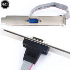 1pc Motherboard 9Pin Female to RS232 DB9 Pin Com Port Ribbon Serial Cable Connector Bracket with Cable