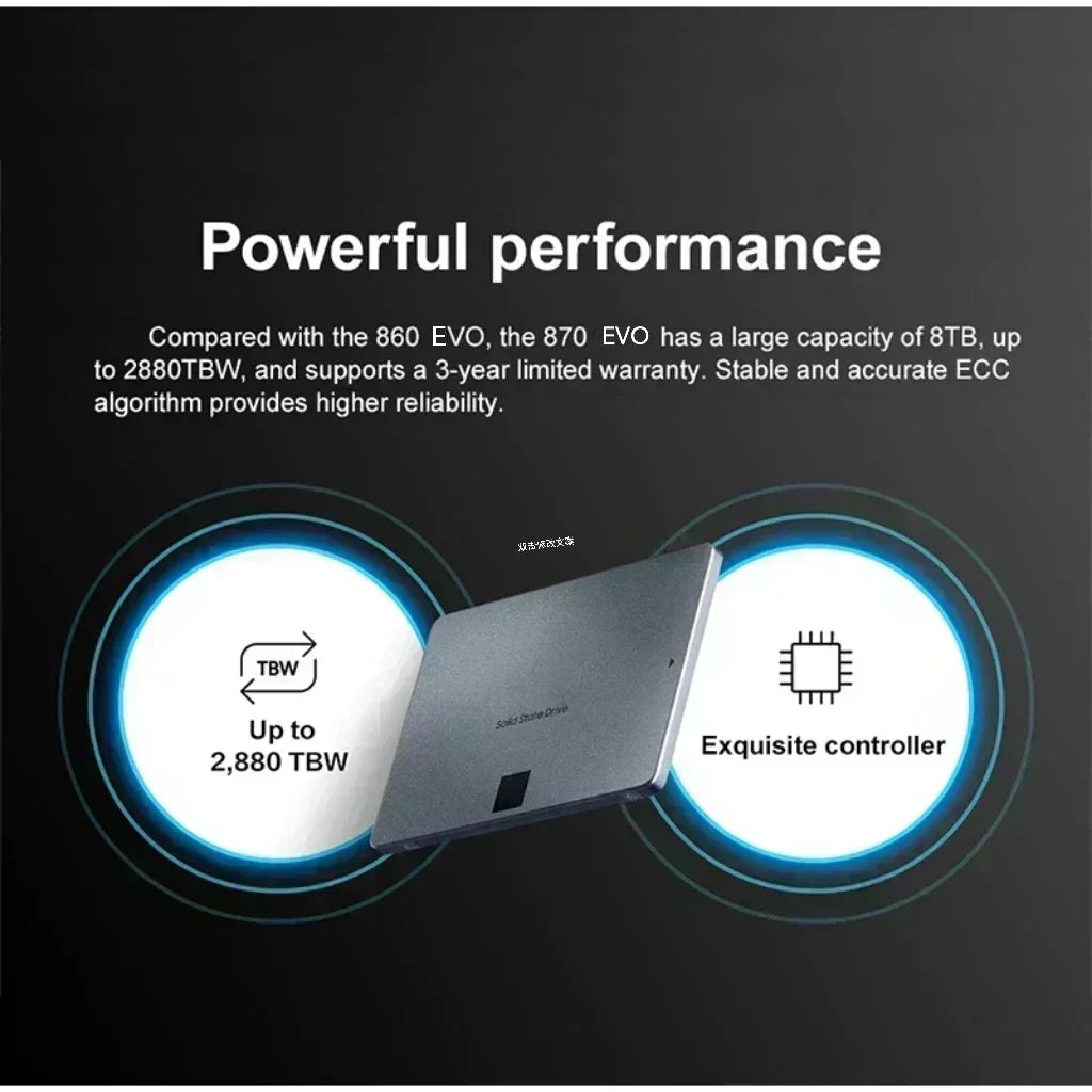 870 EVO 2TB SATA3 2 5 Inch SSD 560MB Read 530MB Write V NAND High Speed For PC Laptop Desktop Storage System Upgrade Pro Max
