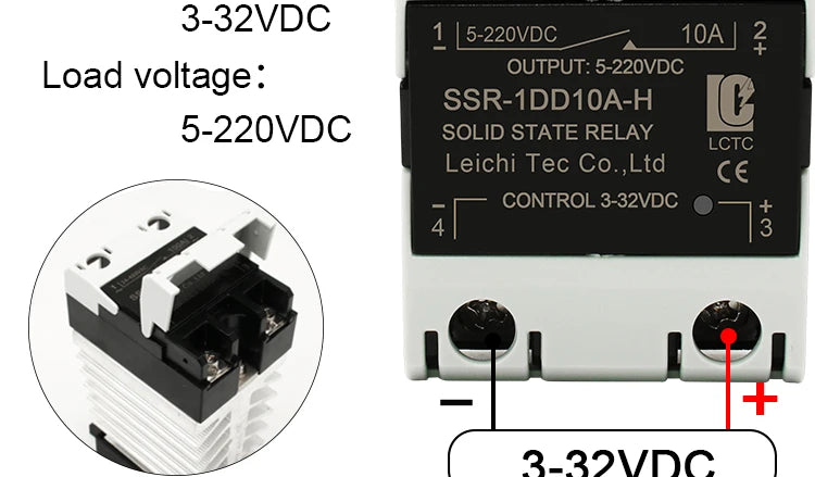 LCTC SSR 10A25a40a60A80A100A120A Solid State Relay with Radiator DC-AC AC-AC DC-DC DIN Rail Zero-crossing Relays