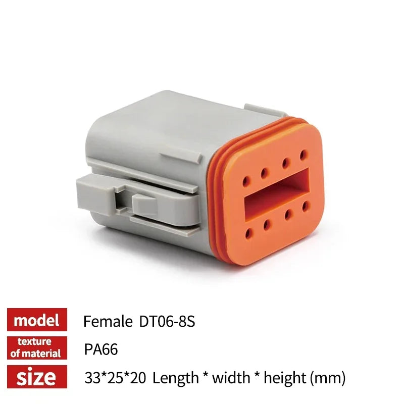Deutsch DT Industrial DT04-8P-L012 Flange Mount Connector IP68 | 22-16AWG for Heavy Duty Truck & Bus Electrical Systems