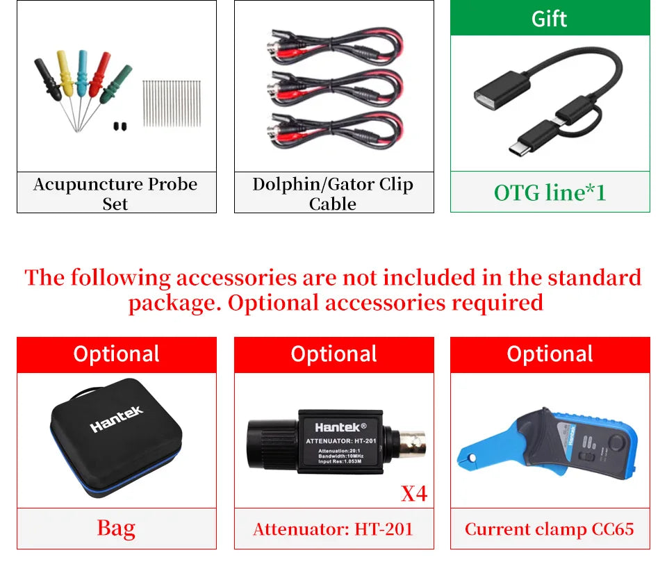 【Hantek Official Genuine】4-channel automotive specific virtual oscilloscope 6074BE/6254BE OTG connected to mobile phone for use