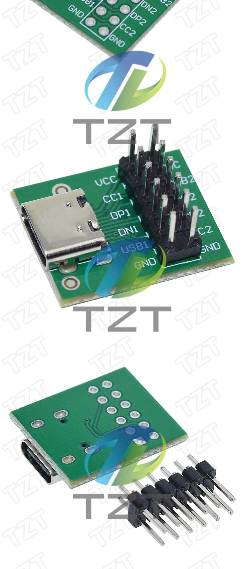 GREATZT USB TYPE-C to DIP PCB Connector Pinboard Test Board Solder Female Dip Pin Header Adapter