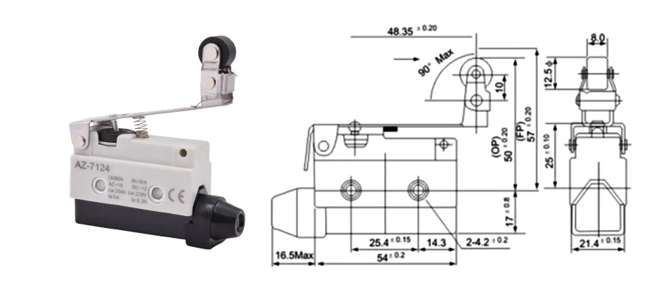 10pcs/lot Micro Limit Travel Switch Waterproof Momentary AZ-7312 AZ-7311 AZ-7121 AZ-7310 AZ-7141 Straight 90 degree Roller Lever