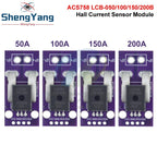 50/100/150/200A Hall Current Sensor Module Linear Analog AC DC 3.3V-5V ACS758LCB-050B 100B 150B 200B -PFF-T RC Model Connector