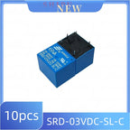 10pcs，SRD-03VDC-SL-C Relay SRD-05 SRD-05VDC-SL-B SRD-24VDC-SL-A SRD-12VDC-SL-C SL C 10A 250VAC 5PIN 3V 5V 9V 12V 24V 48V p